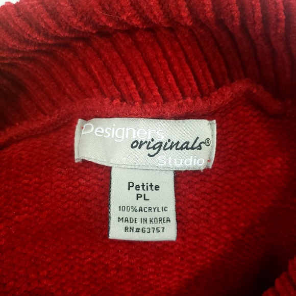 Designer Original Studio Petite Large Red Sweater - Picture 5 of 6